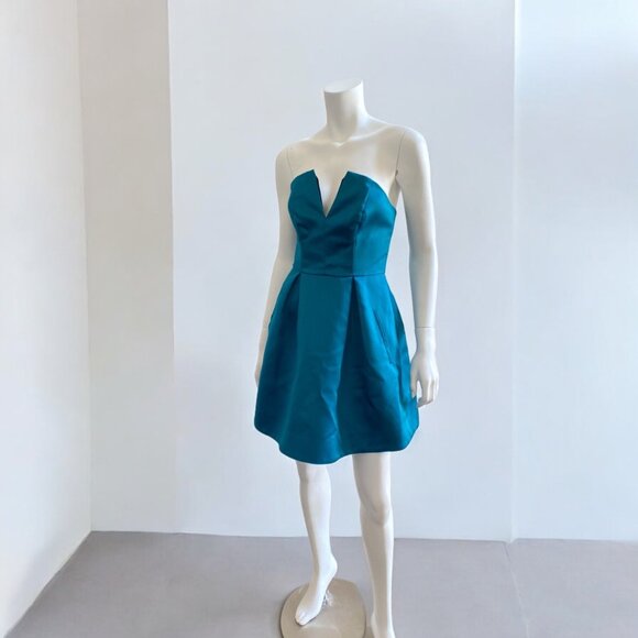 NBD Friction Mini Cocktail Strapless Dress in Teal, size Medium - Picture 11 of 16